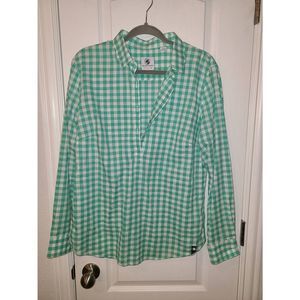 Southern Proper Green gingham button down top sz xl